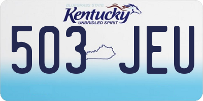 KY license plate 503JEU