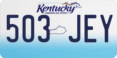 KY license plate 503JEY