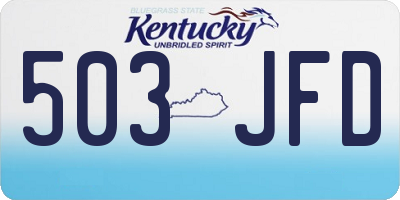 KY license plate 503JFD