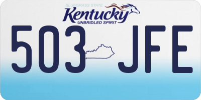 KY license plate 503JFE