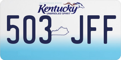 KY license plate 503JFF