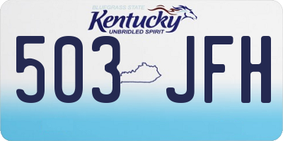 KY license plate 503JFH