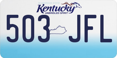 KY license plate 503JFL