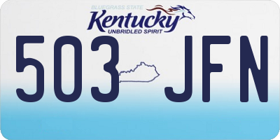 KY license plate 503JFN