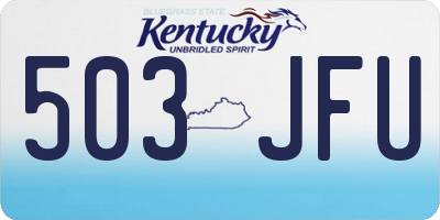 KY license plate 503JFU