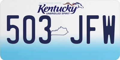 KY license plate 503JFW