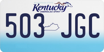 KY license plate 503JGC