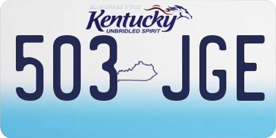 KY license plate 503JGE