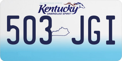 KY license plate 503JGI