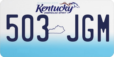 KY license plate 503JGM