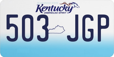 KY license plate 503JGP