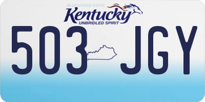 KY license plate 503JGY