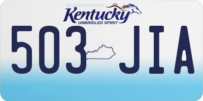 KY license plate 503JIA