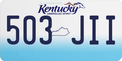 KY license plate 503JII