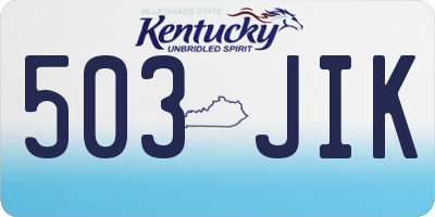 KY license plate 503JIK