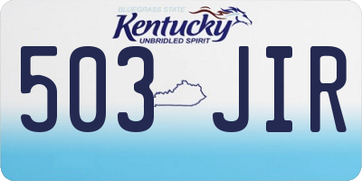 KY license plate 503JIR