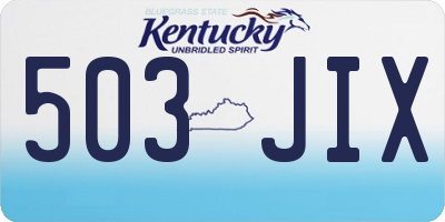 KY license plate 503JIX