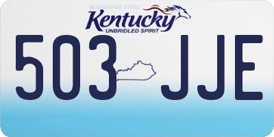 KY license plate 503JJE