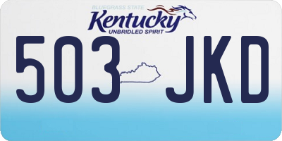 KY license plate 503JKD