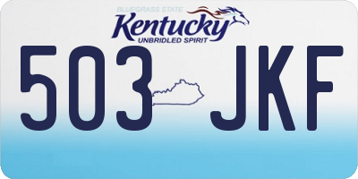 KY license plate 503JKF