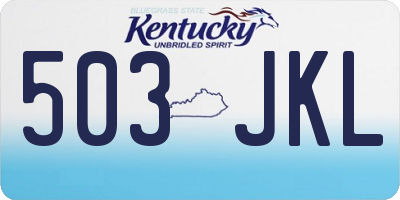 KY license plate 503JKL