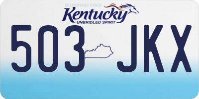 KY license plate 503JKX