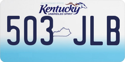 KY license plate 503JLB