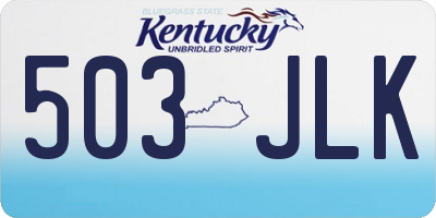KY license plate 503JLK