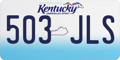 KY license plate 503JLS