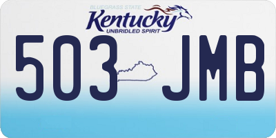 KY license plate 503JMB
