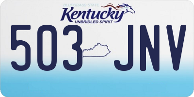 KY license plate 503JNV