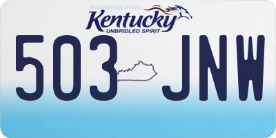 KY license plate 503JNW
