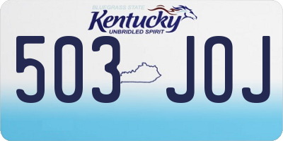 KY license plate 503JOJ