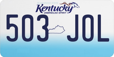 KY license plate 503JOL
