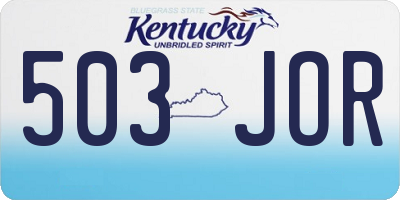KY license plate 503JOR