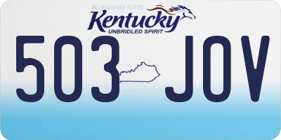 KY license plate 503JOV