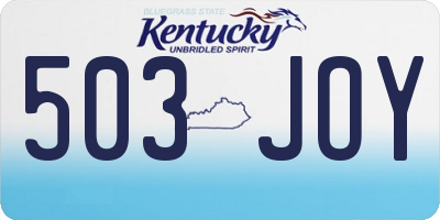 KY license plate 503JOY