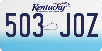 KY license plate 503JOZ