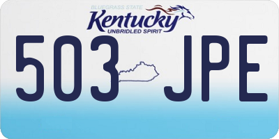 KY license plate 503JPE