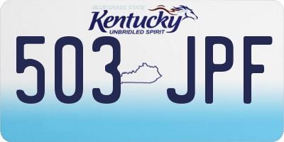KY license plate 503JPF