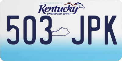 KY license plate 503JPK