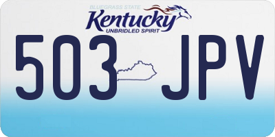 KY license plate 503JPV