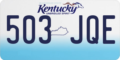 KY license plate 503JQE