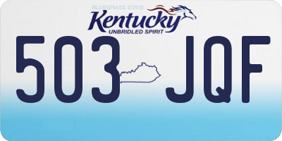 KY license plate 503JQF