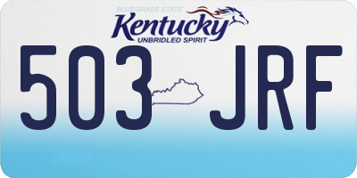 KY license plate 503JRF