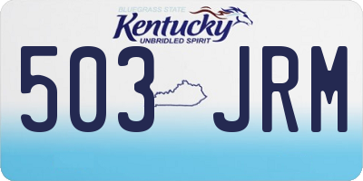 KY license plate 503JRM