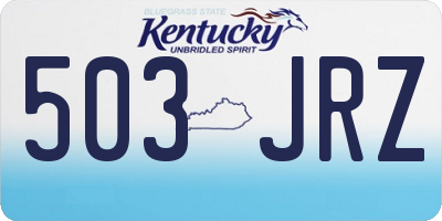 KY license plate 503JRZ