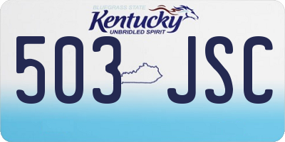 KY license plate 503JSC