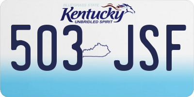 KY license plate 503JSF