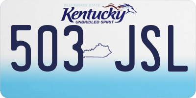 KY license plate 503JSL
